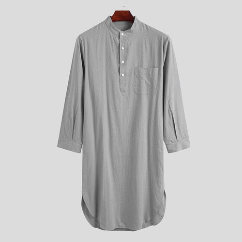 Ethnic Kaftan Robes Robe Casual Loose Dressing Gown Pajama Arab Muslim Shirt - Afbeelding 24 van 48