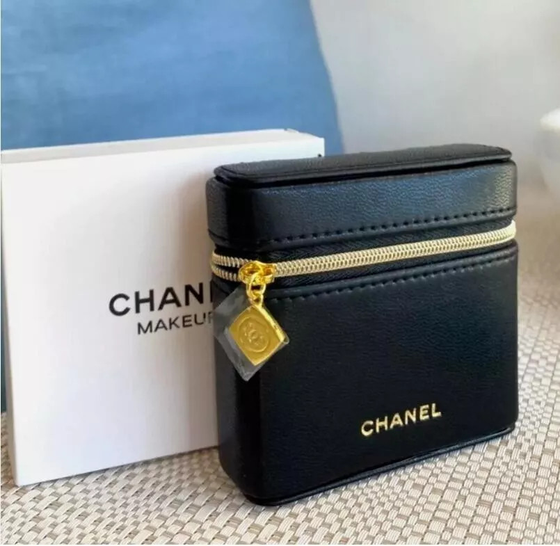 Chanel Black Lipstick Mirror Case Makeup VIP Gift New with Box x