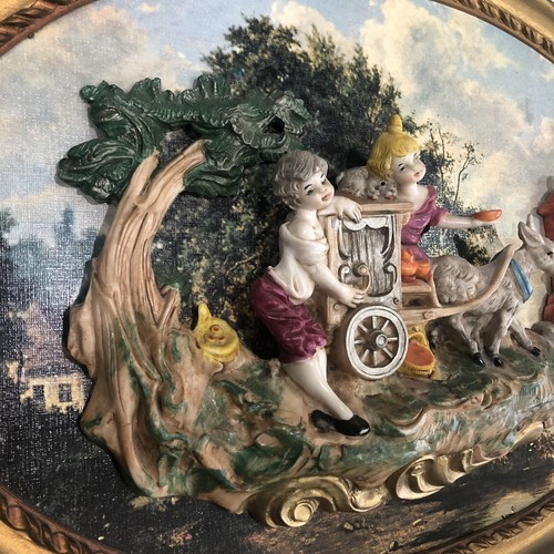 Placa de pared vintage de arte 3D ITALIA. Excelente Estado 25”x19” - Imagen 3 de 7