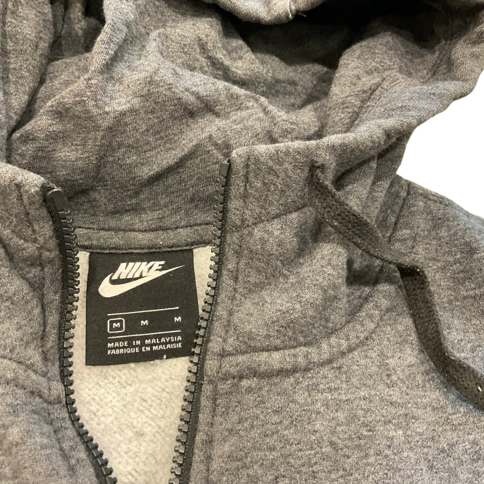 SACAI X NIKE Felpa Nike Fleece Hoodie Uomo Media M Grigio Full Zip Giacca Pile Cotone