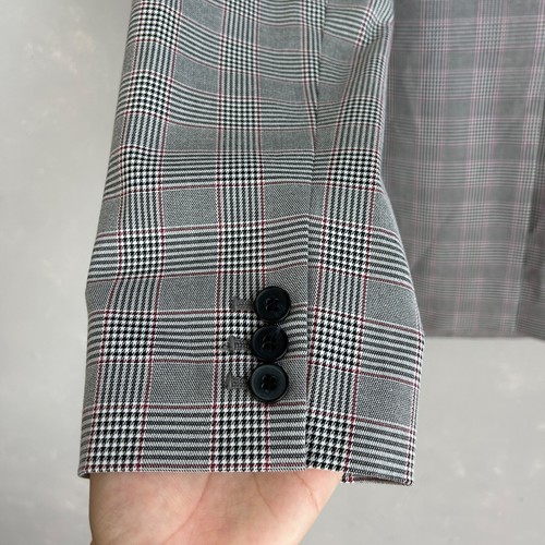The Limited size 16 double breasted blazer gray red plaid career wear - Picture 9 of 13