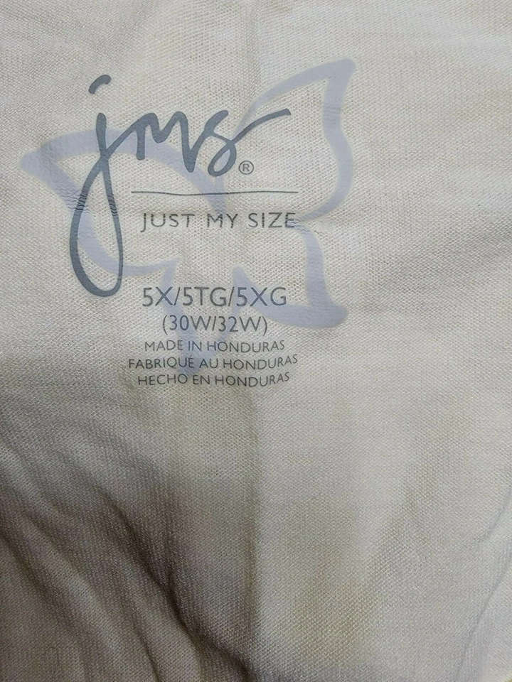 Camisa blusa Just My Size para mujer talla 5X 30W/32W marfil dorado floral Foto 2 de 4