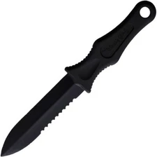 Shomer-Tec CIA Fixed Knife 3.5" Part Serrated GV6H 60% Glass Fiber Composite