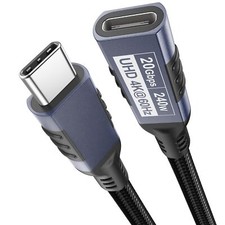 USB C Extension Cable 3ft USBC Extender 20Gbps Data Transfer/240W Charge/4K 6...