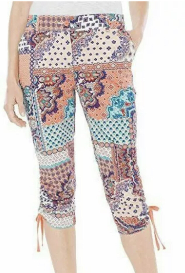 Chico Collection Cropped Patchwork Capri Pants Si… - image 2