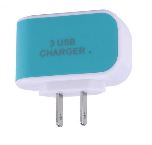 5V 3.1A WALL PLUG 3 USB PORT HUB SLOT CHARGER A/C ADAPTER CONNECTOR US LED LIGHT - Picture 12 of 17