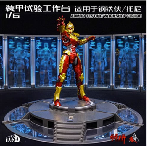 Scale 1/6 Toys Box Iron Man Tony Stark Armor Testing Workshop Figure Collectable - Picture 1 of 16