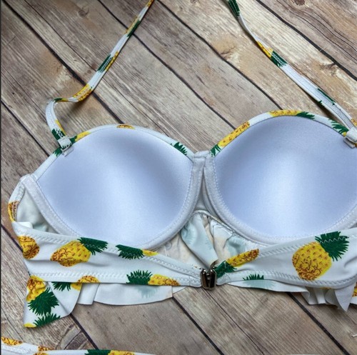 Bikini de piña con soporte de colador con alambre nuevo sin etiquetas tamaño mediano 2 piezas - Imagen 3 de 10