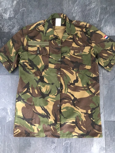 Dutch ARMY camo shirt MILITARY size 42-44 Chest Short Sleeve
