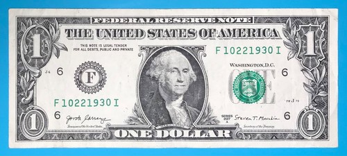 October 22, 1930 : F 10221930 I BIRTHDAY Note $1 One Dollar Bill - Picture 2 of 3
