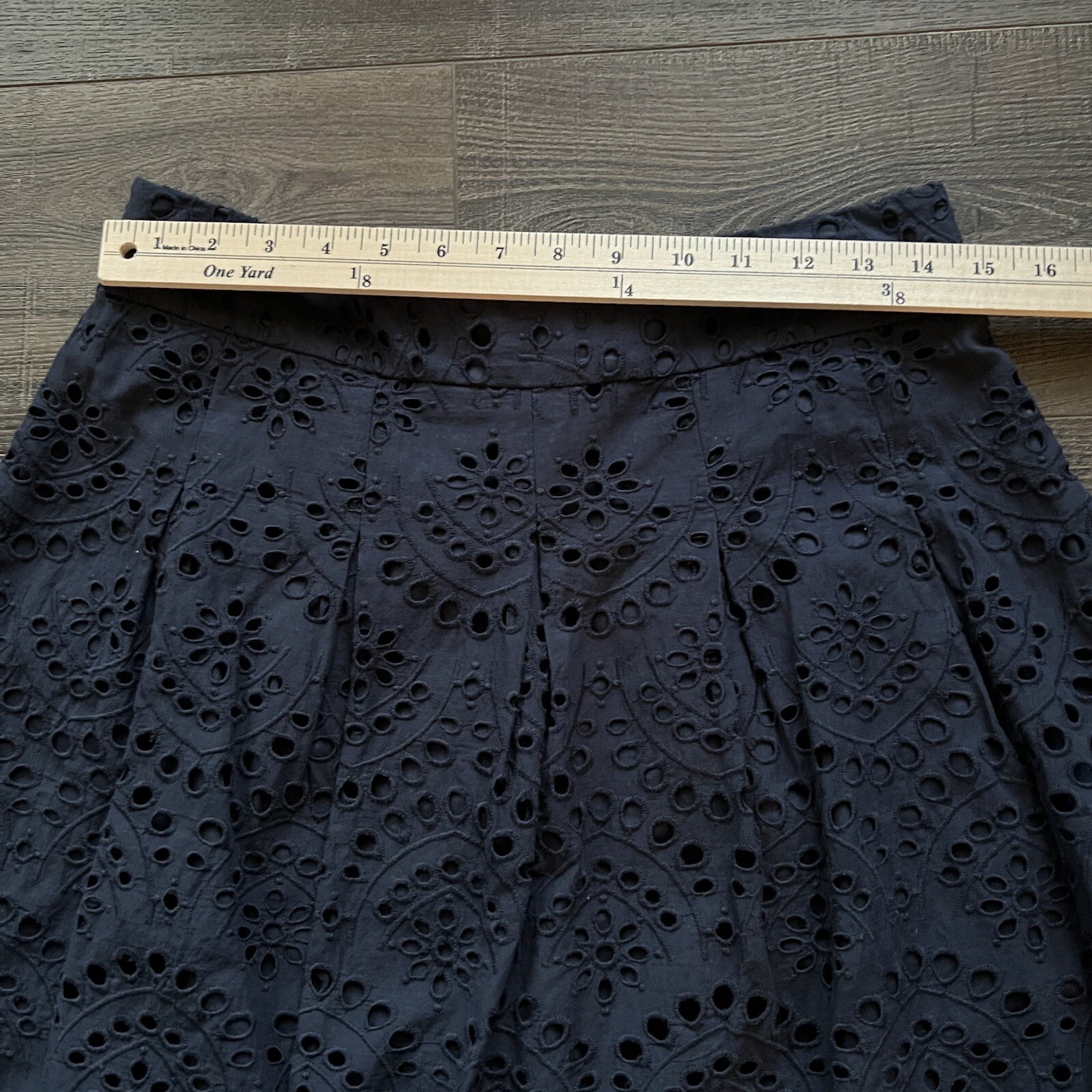 Boden Isadora Broderie Eyelet Skirt in Navy Flare Womens Size 8 Petite