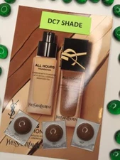 3x YSL All Hours Luminous Matte Foundation DC7 Shade Sample Pods - NEW,FREE SHIP
