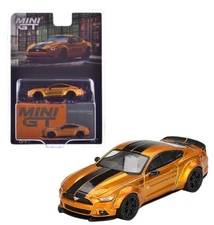 Mini GT 1:64 LB-Works Ford Mustang LB Gold Diecast Model Car MGT00847