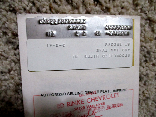 1971 Impala Owner Protection Plan New Vehicle Warranty Brochure Blank 1st Edt - Picture 4 of 4