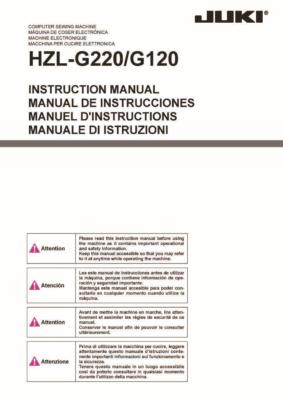 Juki HZL G120 G220 Sewing Machine Instructions User Guide Manual Reprint Copy
