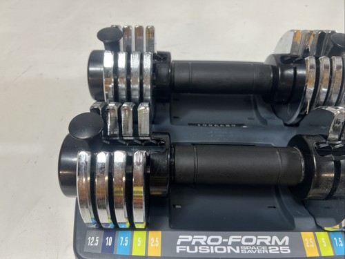 Pro-Form Fusion Spacesaver 25 lbs Adjustable Dumbbell Set Tray 12.5lbs x2 Weight - 第 5/8 張圖片