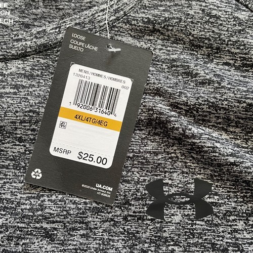 UNDER ARMOUR NEW Men's Black & Gray Loose Fit T-Shirt (size 4XL) - Picture 7 of 7
