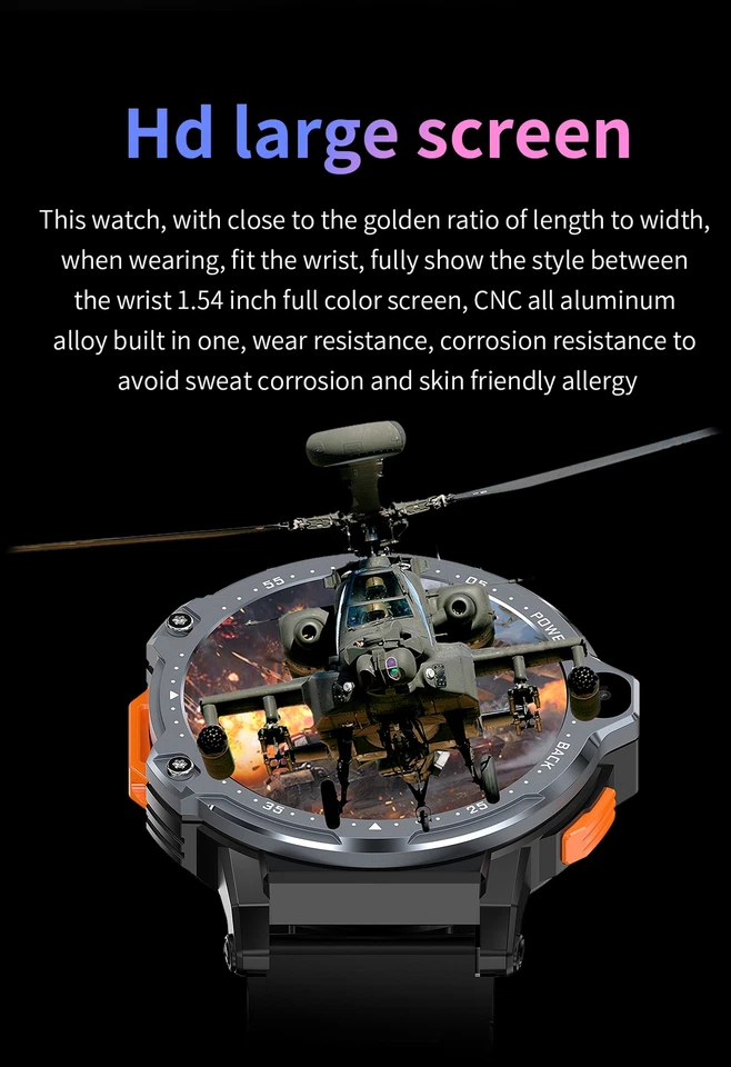 4G Smartwatch Sport Wristwatch with Dual Camera WiFi Video Call Unlocked Phone - Image 2 of 4