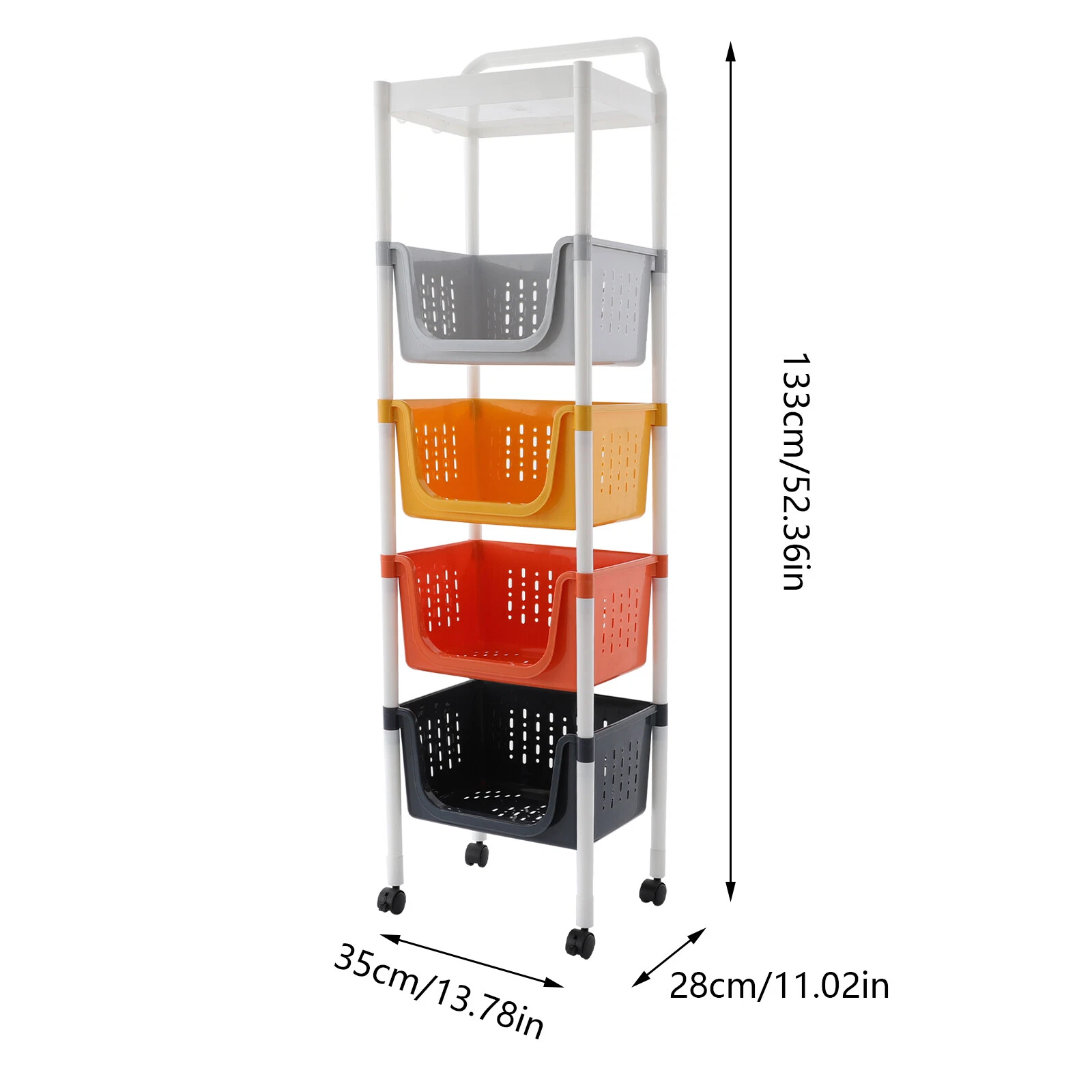Floor-Standing Fruit Vegetable Storage Basket Kitchen Storage Basket Organizer