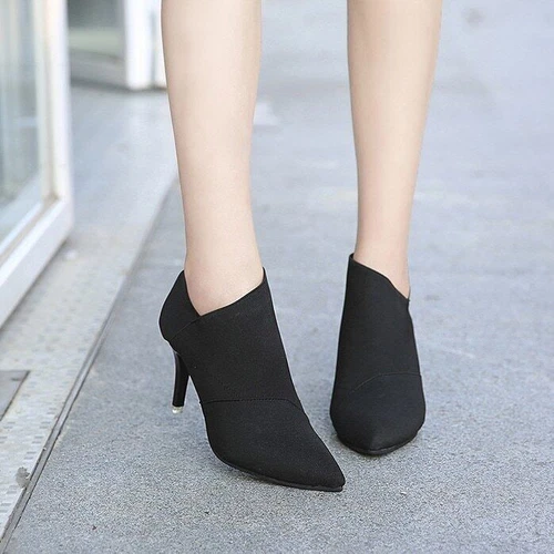 Damen High Heels Booties Spitz zulaufend Pumps Stiefeletten Party Stilettos Schuhe - Bild 4 von 17