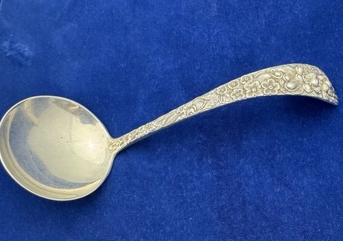32.8g "Stieff Rose" by Kirk Stieff Sterling Silver Solid Cream Ladle 4.75"