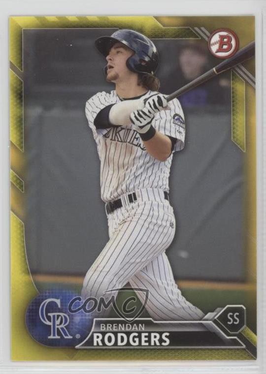 2016 Bowman Prospects Yellow Brendan Rodgers #BP100 s1i