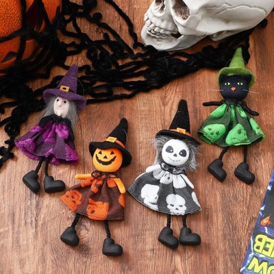 Halloween Decorations Pumpkin Ghost Witch Party Plush Ornaments Hanging Pendant