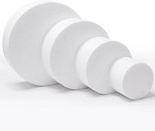 4 Tiers Foam Cake Dummies 4" 6" 8" 10" White Dummy Cakes Styrofoam Sets 12" Tall