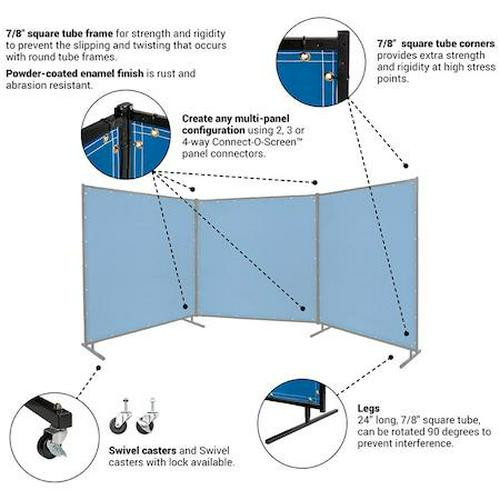 Welding Screen 8x8 ft Transparent Vinyl Blue Heat Resistant With Grommets - Picture 5 of 5