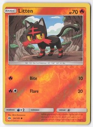 Litten 24/149 Sun & Moon Base Set Reverse Holo Common