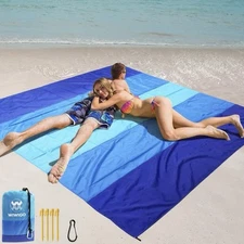 Beach Blanket Waterproof & Sand proof 79in X 83in For 2-8 People
