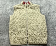 Paul  Shark Yachting Vest Mens XL Beige Quilted Wool Knit Lined Full Zip Italy