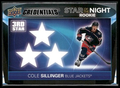 2021-22 Upper Deck Credentials #3SR-6 Cole Sillinger Star of the Night: 3rd Star