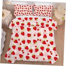 Strawberry Comforter Set Size Pink Fruits Bedding for Girls King Strawberry 04