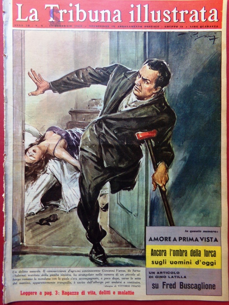 La Tribuna Illustrata 21 Febbraio 1960 Morte Fred Buscaglione Alcol Test Bardot