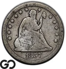 1857-O Seated Liberty Quarter, Scarce New Orleans Mint Issue