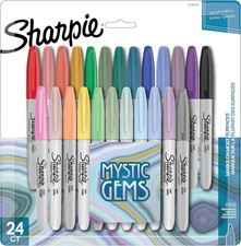 Sharpie Permanent Markers Fine Point Featuring Mystic Gem Tip, Multi