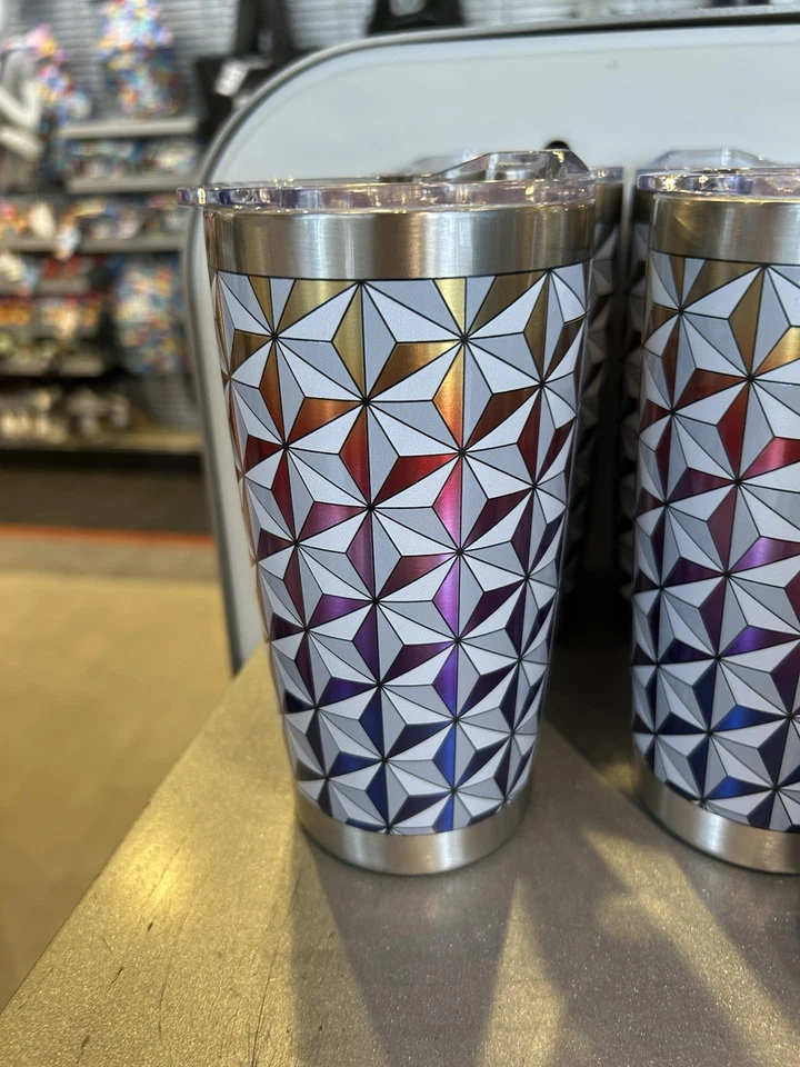 Vaso de acero inoxidable Epcot Spaceship Earth 2025 de los parques de Disney nuevo Foto 2 de 3
