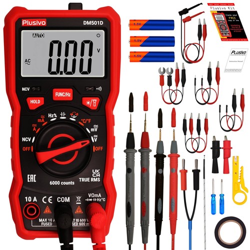 Multimeter 6000 Counts Digital Multimeter Auto Ranging TRMS AC DC Voltmeter O...