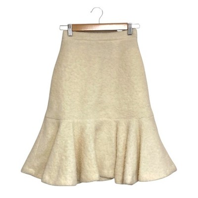 OBLI Napping Wool Flare Skirt 24WACB46 Size F White Women USED