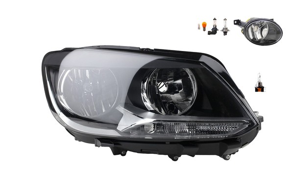 Scheinwerfer Passend FüR VW Touran 1T 05/2010- Rechts Mit Leuchtmittel & H15-image