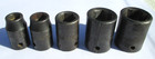 SK  1/2” Drive 6 Point 7/16" To 7/8"  Shallow Impact Sockets (5) Vintage U.S.A. — photo 1