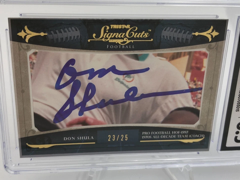 DON SHULA AUTO RARE/25 Card 2011 Tristar Signature DOLPHINS graded slab CGC 8.5 - Image 3 of 4