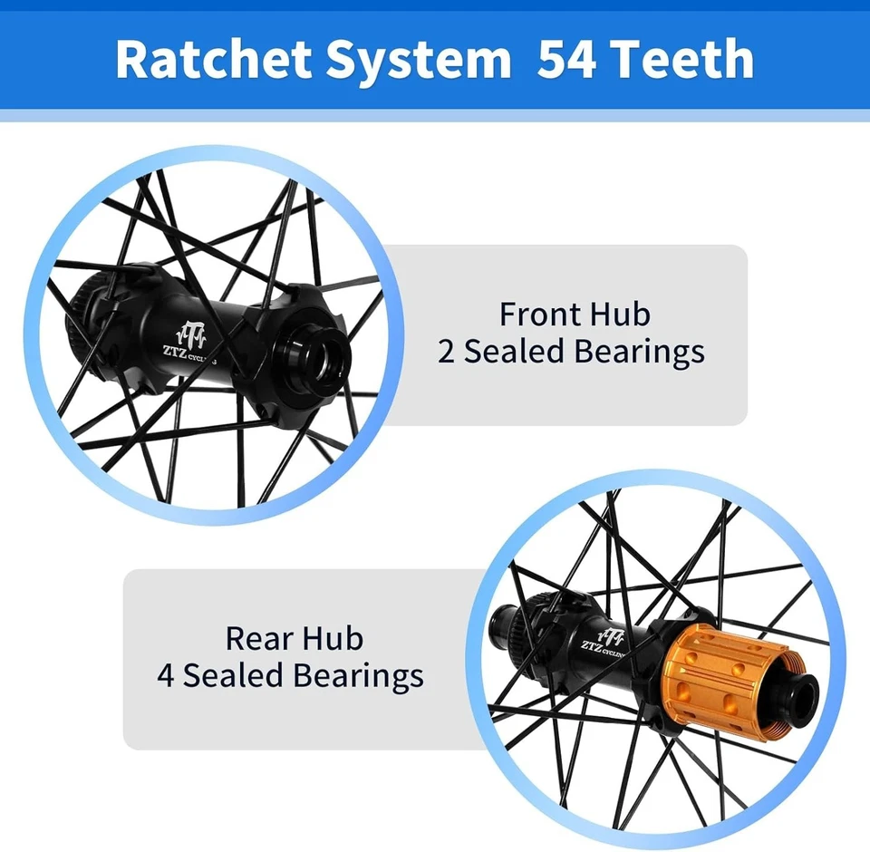 ZTZ 700C Carbon Road Bike Wheelset, Ultralight 51mm Depth 30.6mm Width DiscBrake - Image 4 of 4