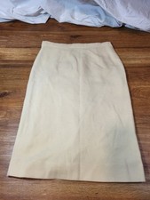 Vintage Cadillac Pale Yellow Size 14 Wool Pencil Skirt