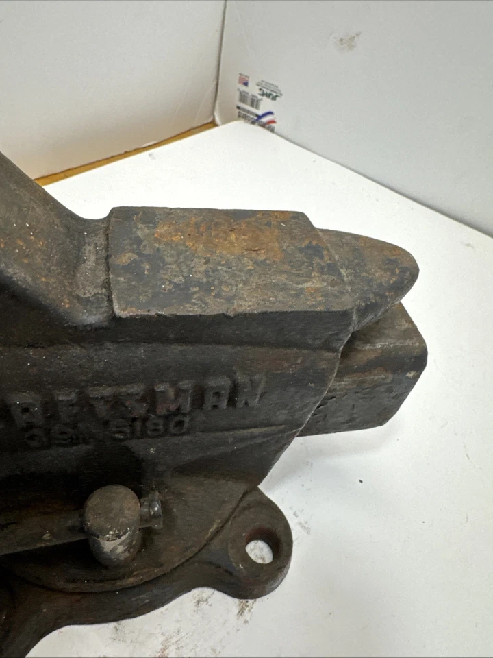 Tornillo de banco giratorio vintage Craftsman No. 391.5180 - Mandíbulas de 3,5" - Funciona muy bien Foto 3 de 4