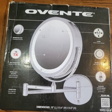 Ovente Wall Mounted Vanity Mirror 8.5 Inch 7X Magnification Chrome MFW85CH1X7X