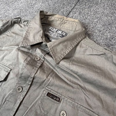 ECKO UNTLD Mens XXL Gray Short Sleeve Button Down Graffiti Graphic Shirt Urban