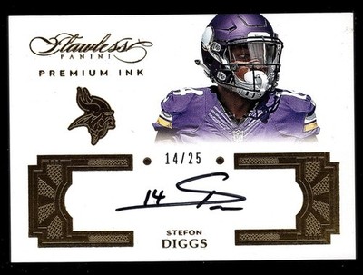 Stefon Diggs – 2016 Panini Flawless Premium Ink Auto 14/25 #PISD