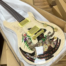 Us warehousePRS Natural electric guitar Dragon pattern gold hardware HH pickup